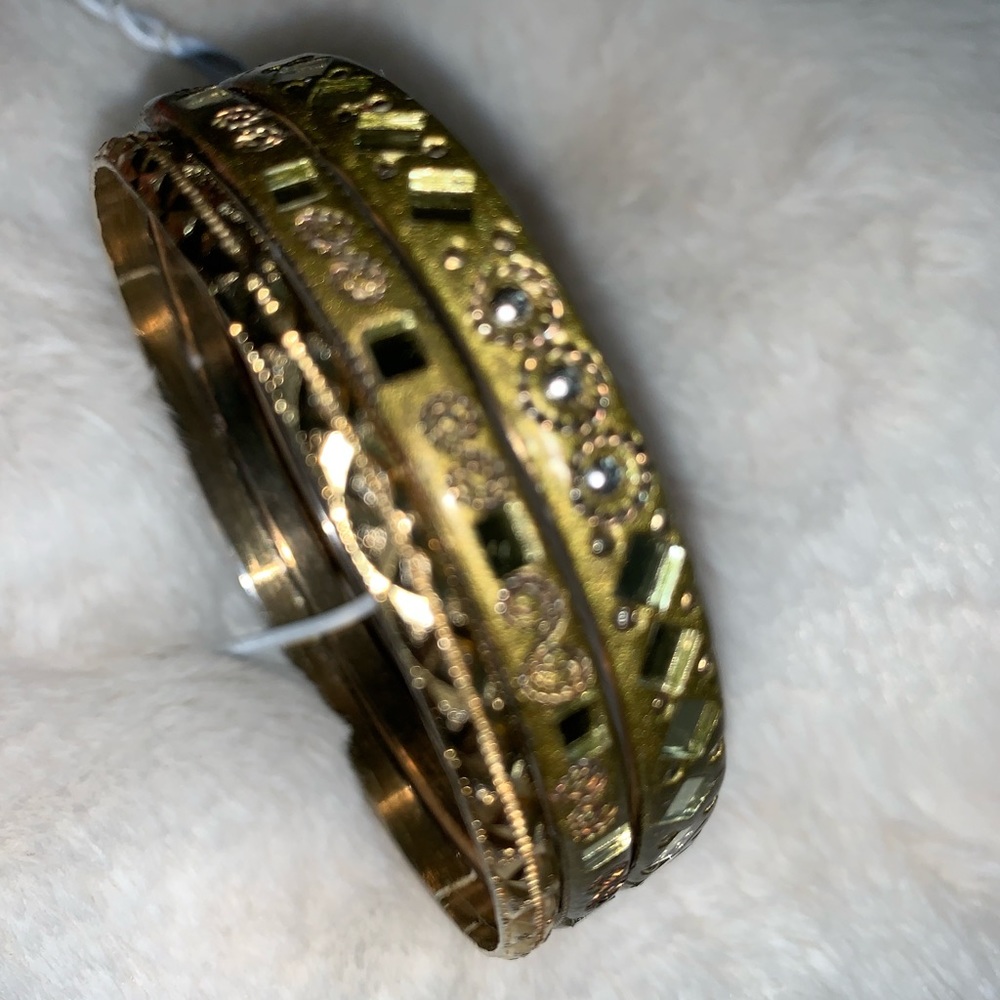 Rustic Gold Bangles - Picture 2 of 6